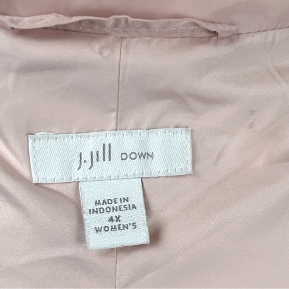 J.Jill Down Plus Size Sleeveless Quilted Puffer Vest Jacket Light Pastel Pink - Picture 7 of 8